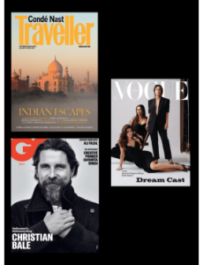 Vogue + GQ + Conde Nast Traveller Magazines Combo
