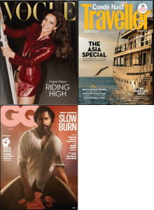 Vogue + GQ + Conde Nast Traveller Magazines Combo
