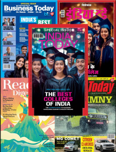 India Today English + Business Today + Readers Digest + India Today Hindi + Auto Today Magazine Combo