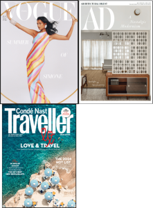 Vogue + Conde Nast Traveller + Architectural Digest Combo